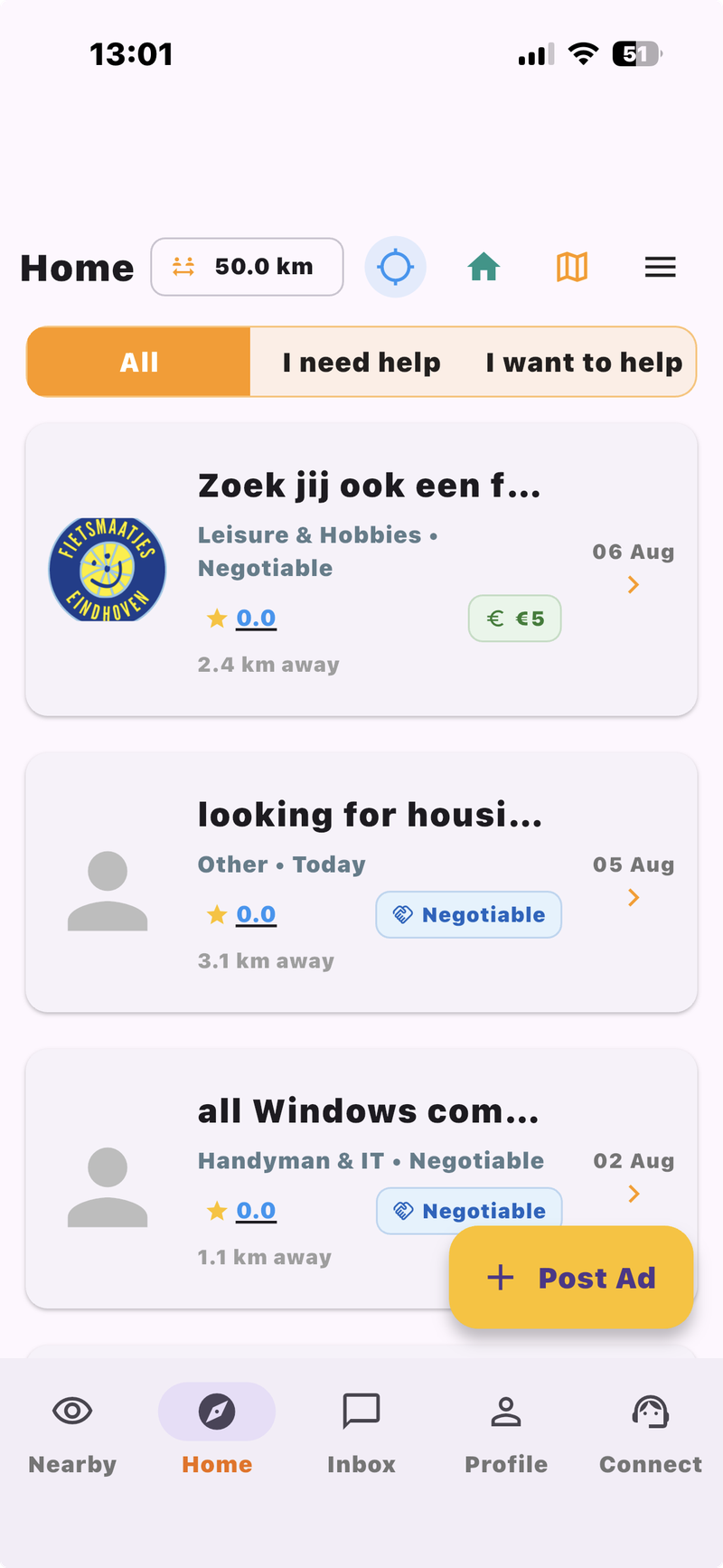محلی‌تو home screen